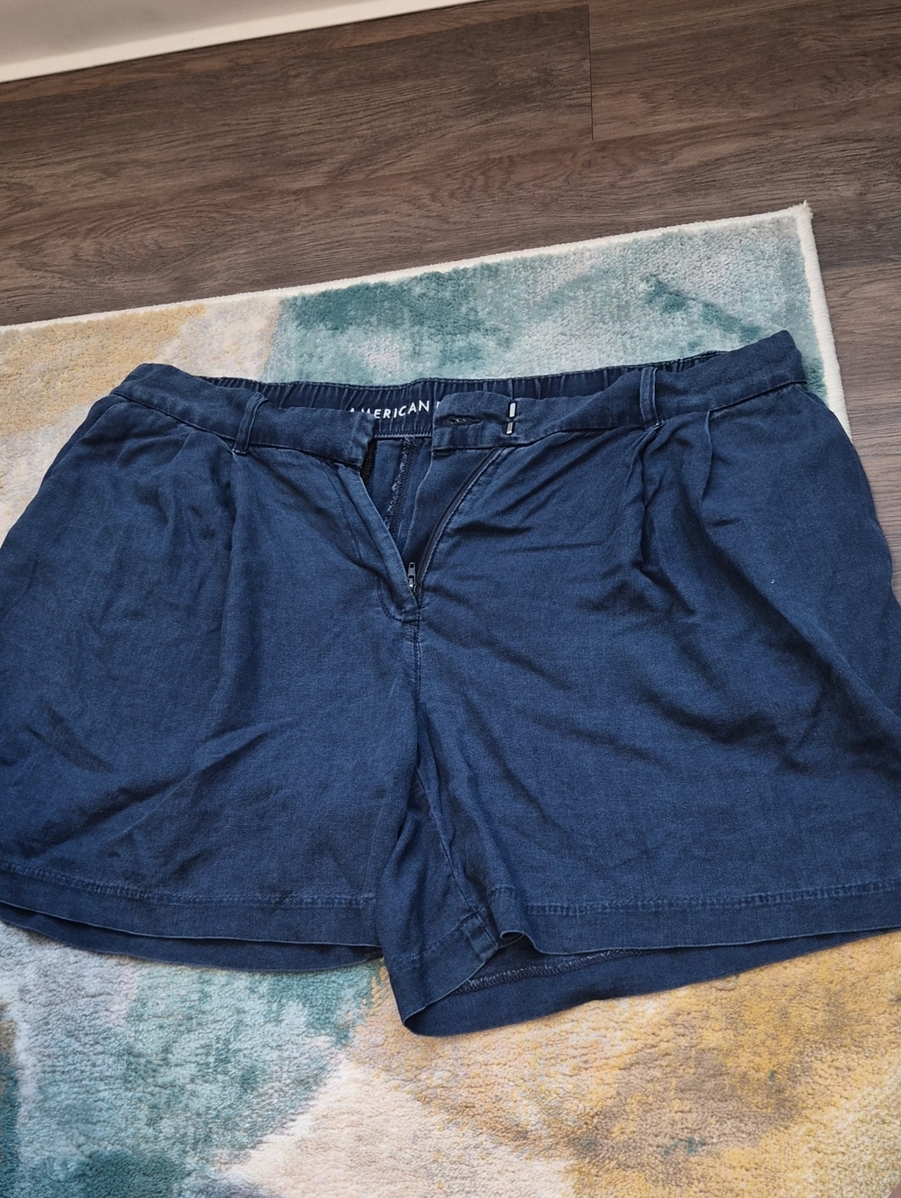 American Eagle Outfitters Dark Navy Flat Front Women's Walking Shorts